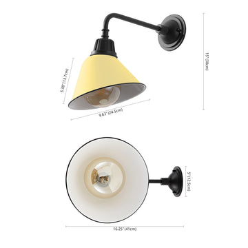 Croydon 9.63"  Farmhouse Industrial Indoor/Outdoor Iron LED Gooseneck Arm Outdoor Sconce